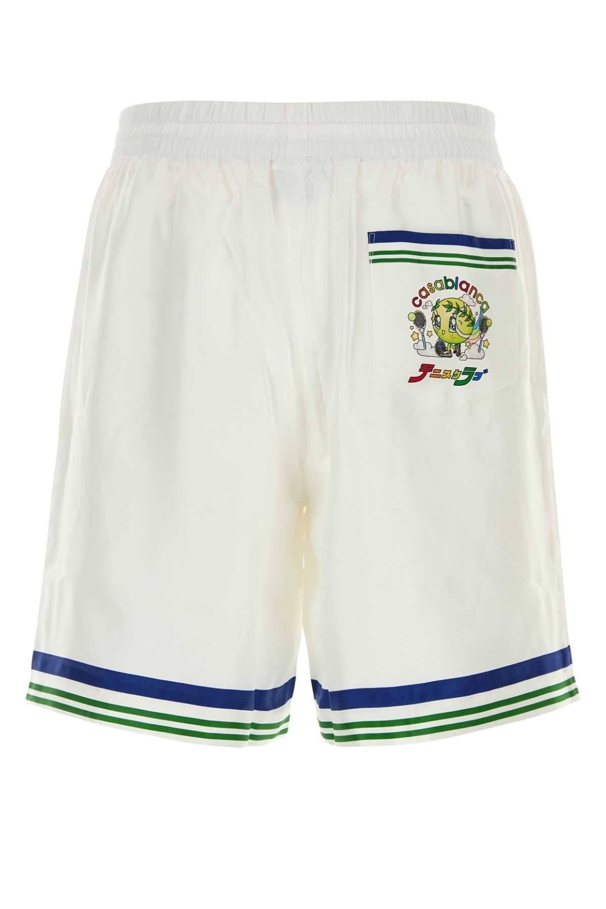 CASABLANCA Men's Mini Satin Bermuda Drawstring Shorts