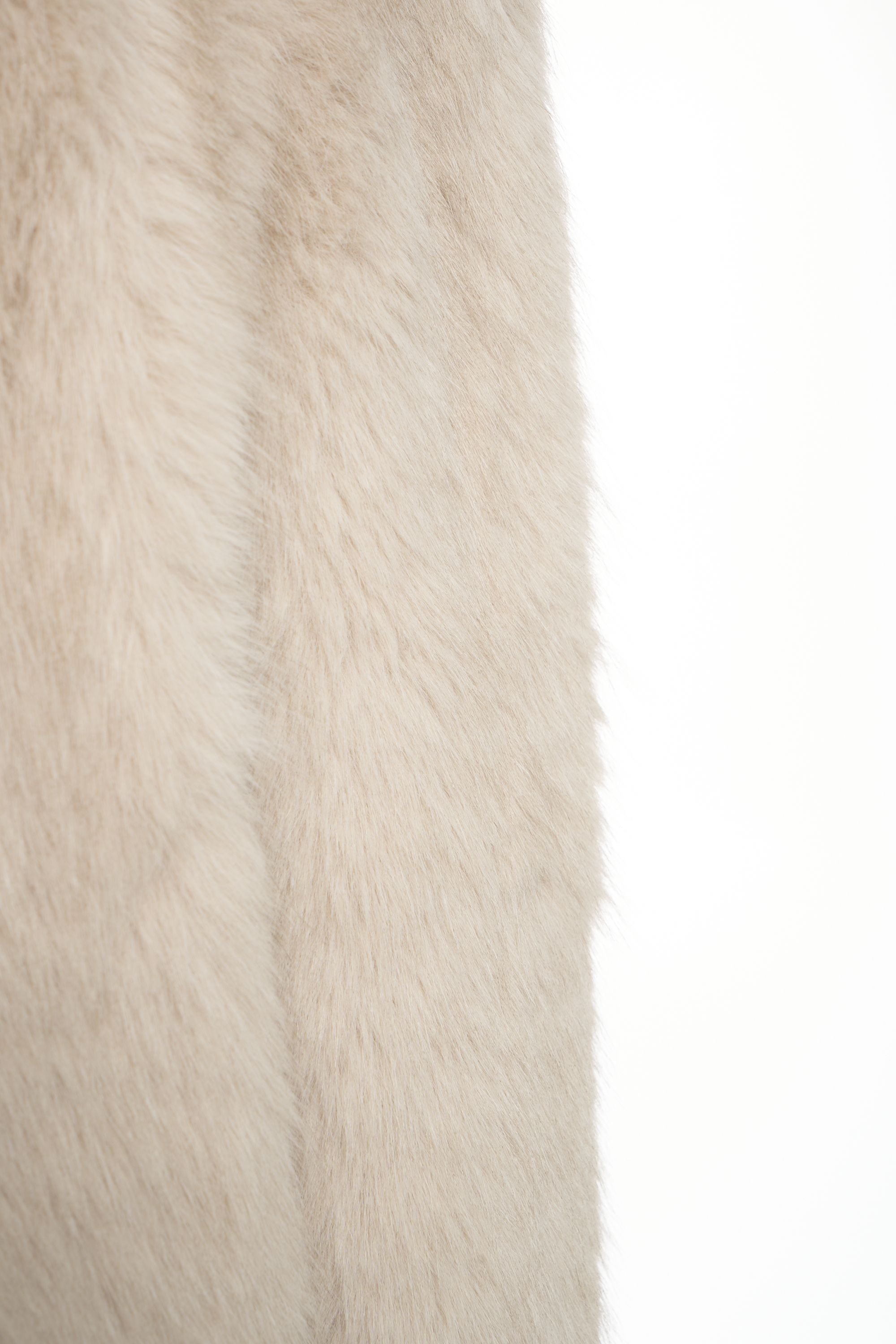 MAX MARA Oversized Faux Fur Jacket with Round Neckline