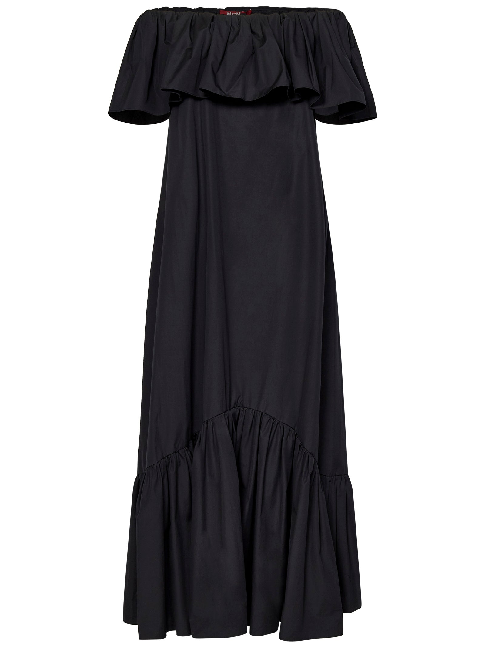 MAX MARA Elegant Ruffle Trim Long Dress - Size 40 IT