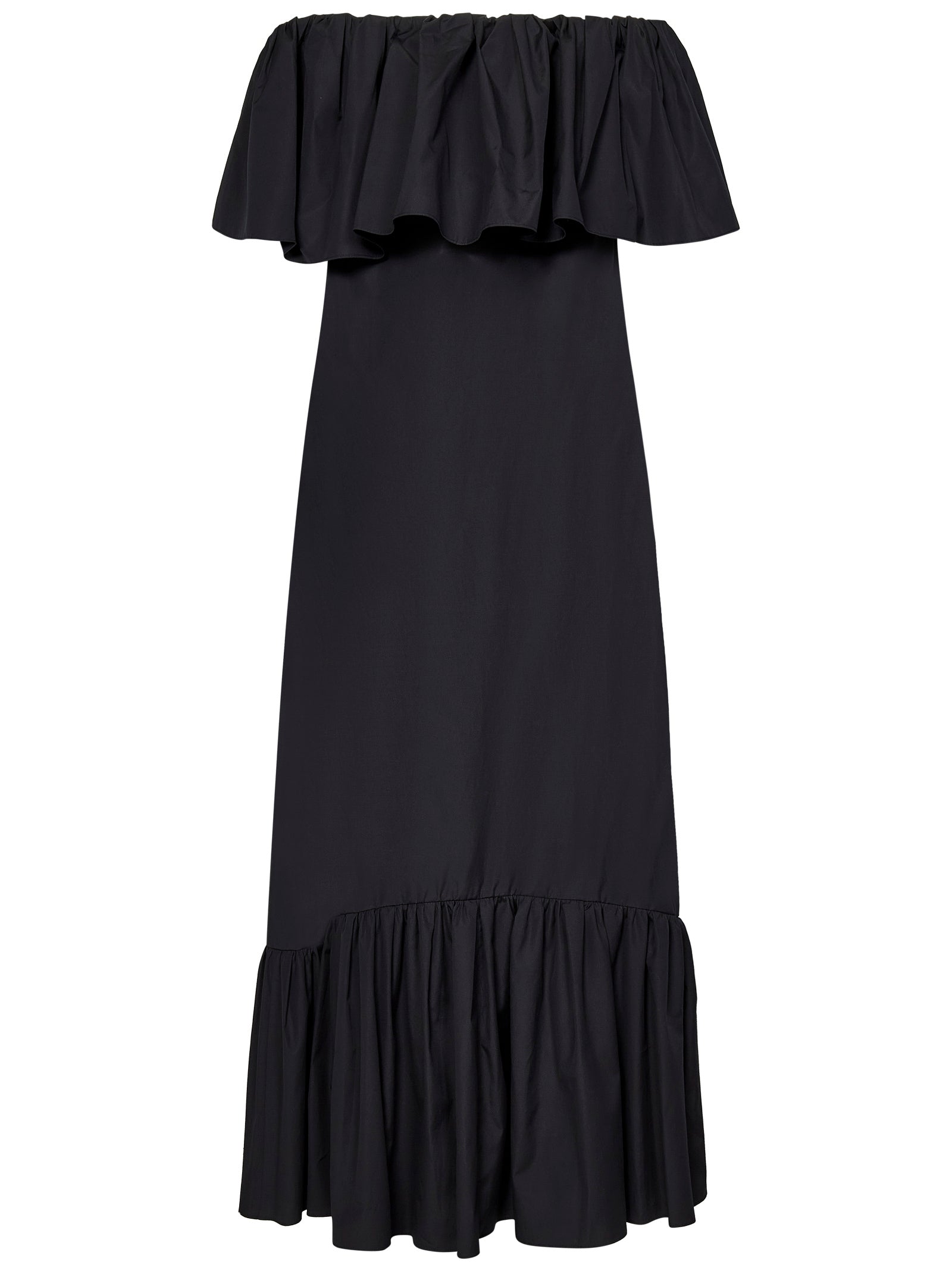 MAX MARA Elegant Ruffle Trim Long Dress - Size 40 IT
