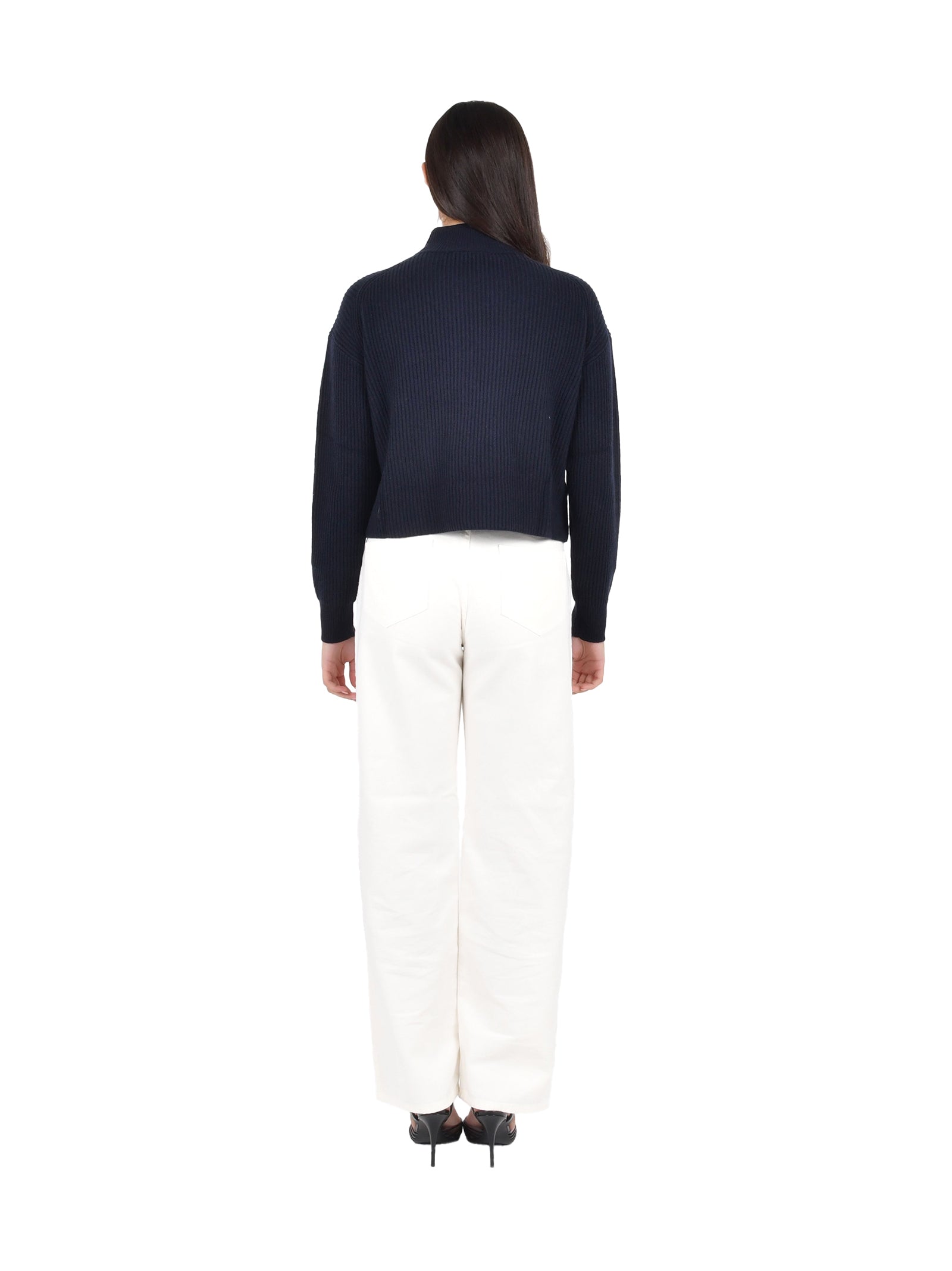 MAX MARA Mock Neck Rib Knit Sweater for Women