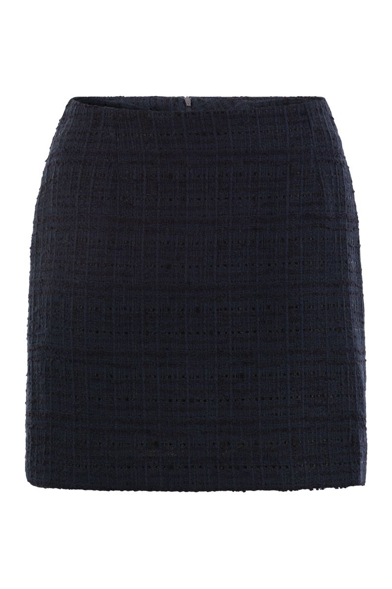 TAGLIATORE High Waist Tweed Mini Skirt