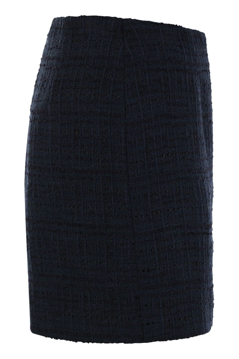 TAGLIATORE High Waist Tweed Mini Skirt