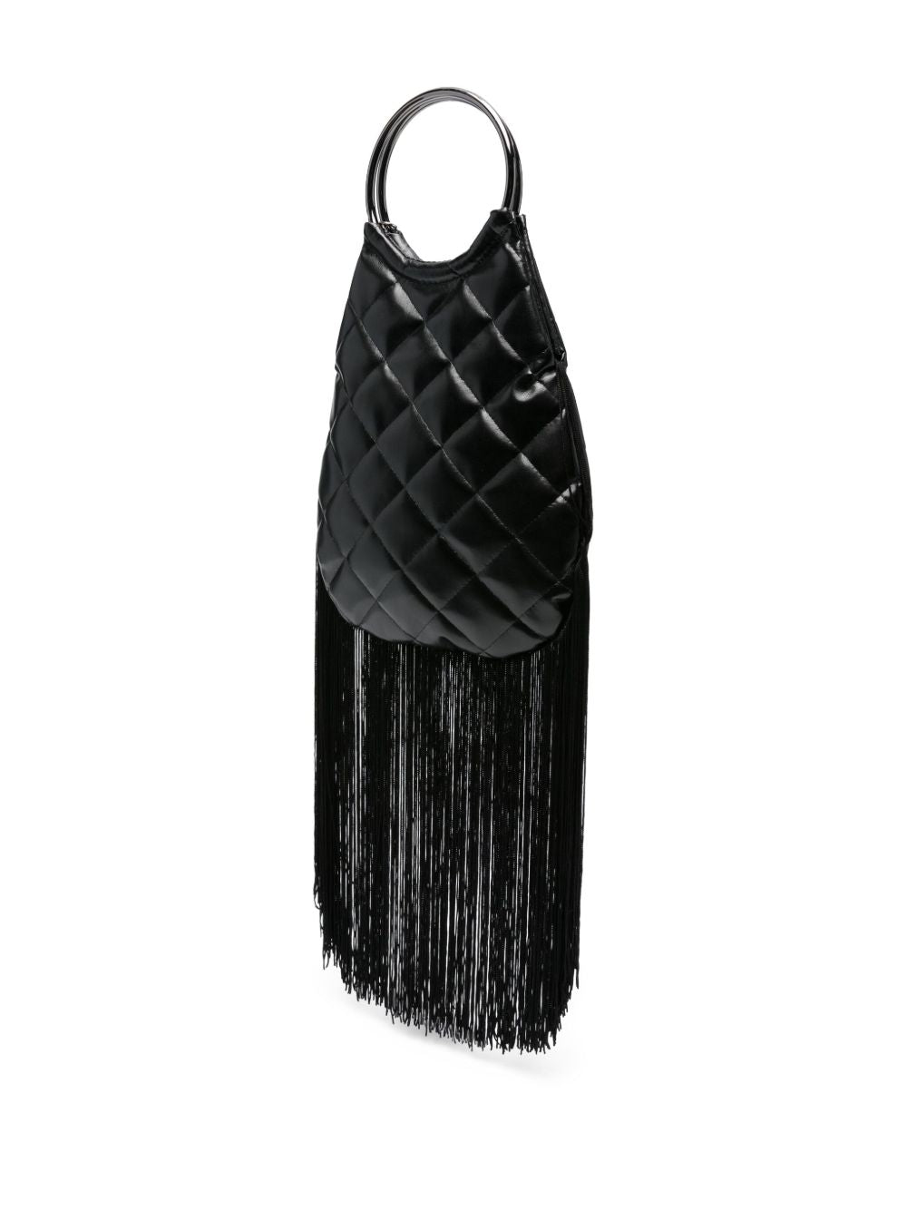 LA MILANESA Mini Fringed Handbag with Circular Top-Handle