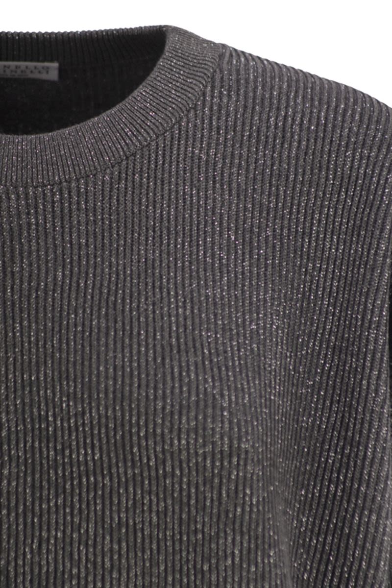 BRUNELLO CUCINELLI Cotton and Viscose Rib Sweater