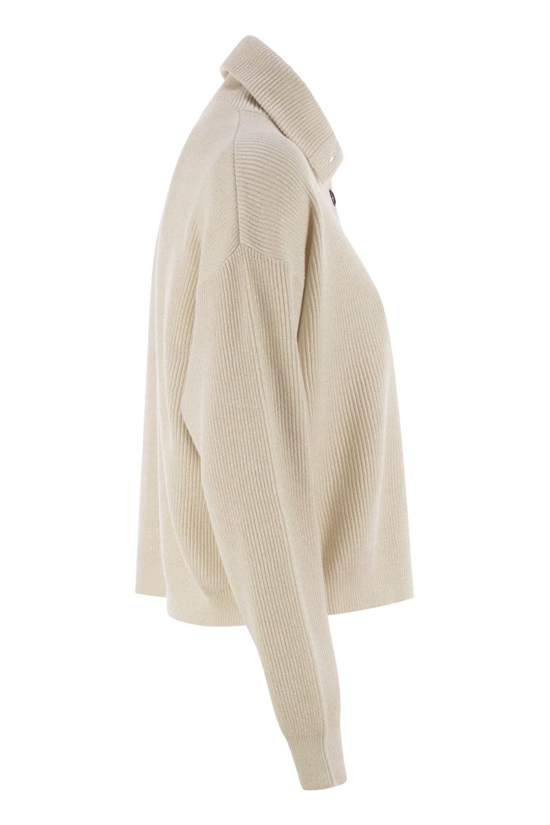 BRUNELLO CUCINELLI High Collar Rib Knit Sweater