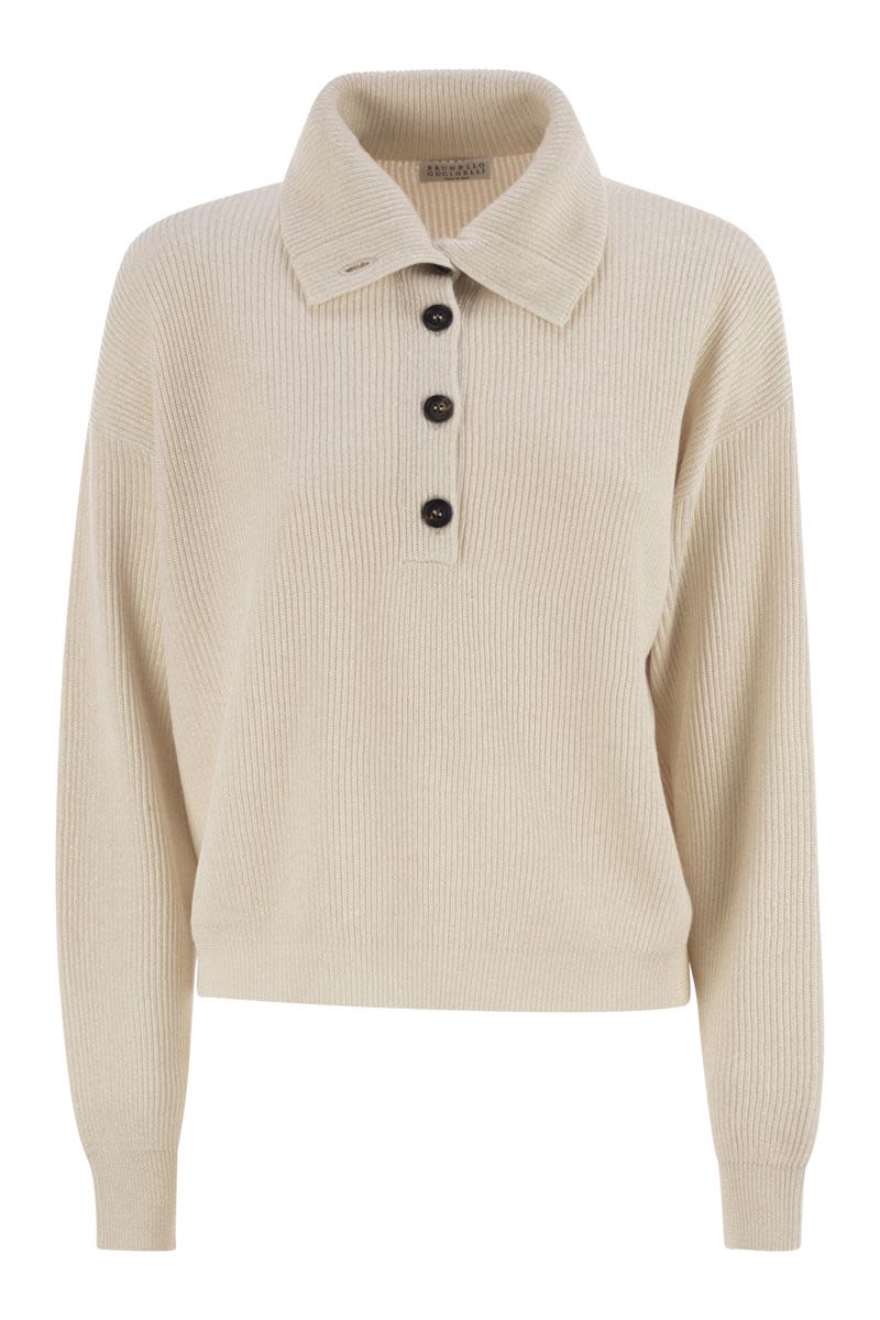 BRUNELLO CUCINELLI High Collar Rib Knit Sweater