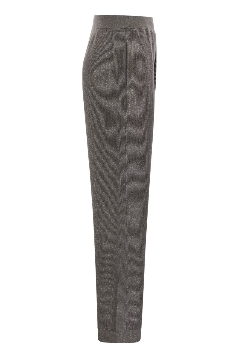 BRUNELLO CUCINELLI Refined English Rib Cotton and Viscose Pants - Women's Relaxed Fit