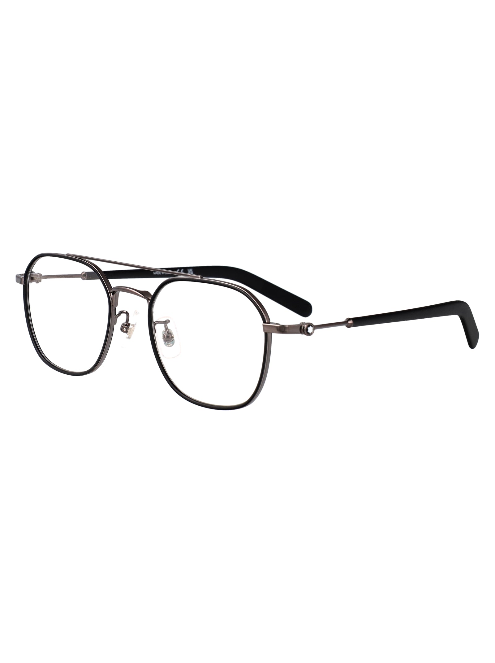 MONTBLANC Stylish Ruthenium Transparent Metal Glasses for Women