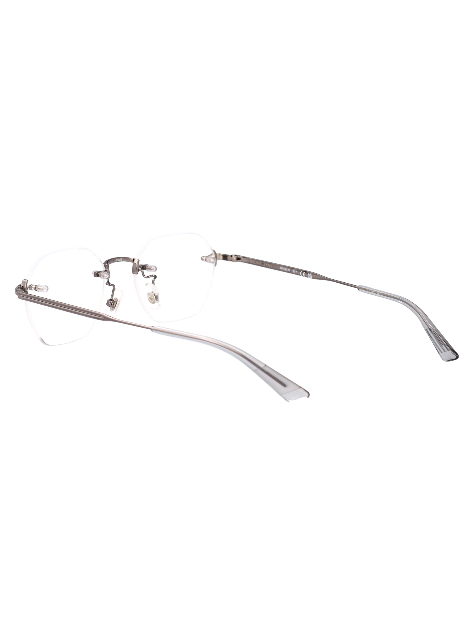 MONTBLANC Men's Ruthenium-Transparent Metal Glasses