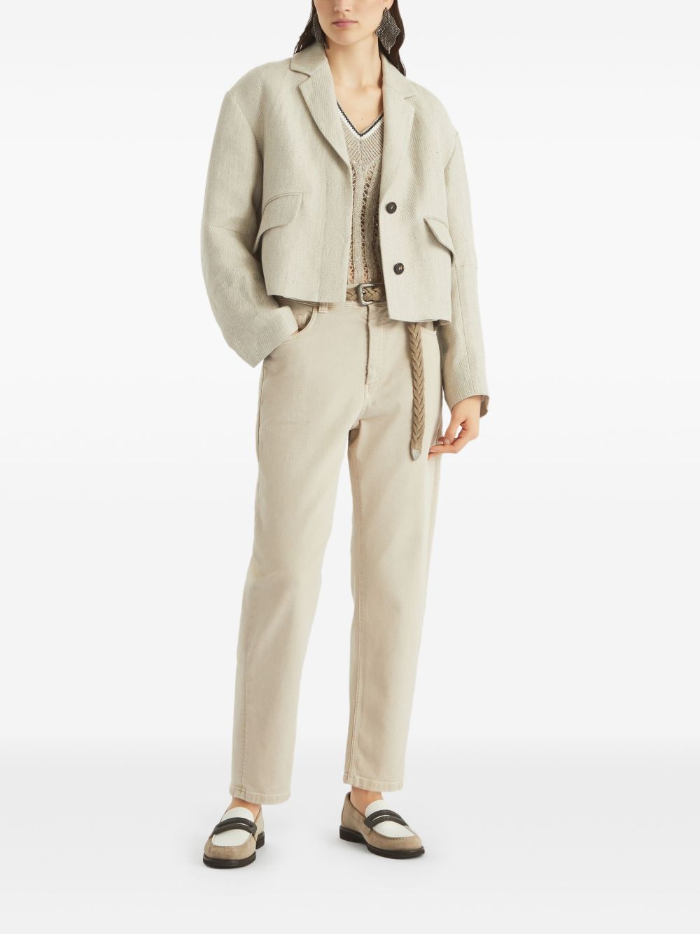 BRUNELLO CUCINELLI Stretch Cotton Blend Trousers for Women