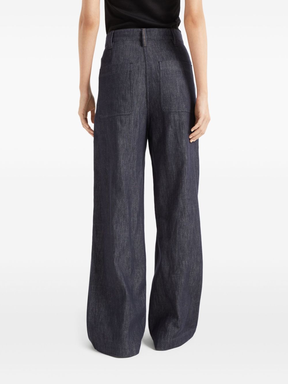 BRUNELLO CUCINELLI Wide Smart Denim Effect Trousers for Women