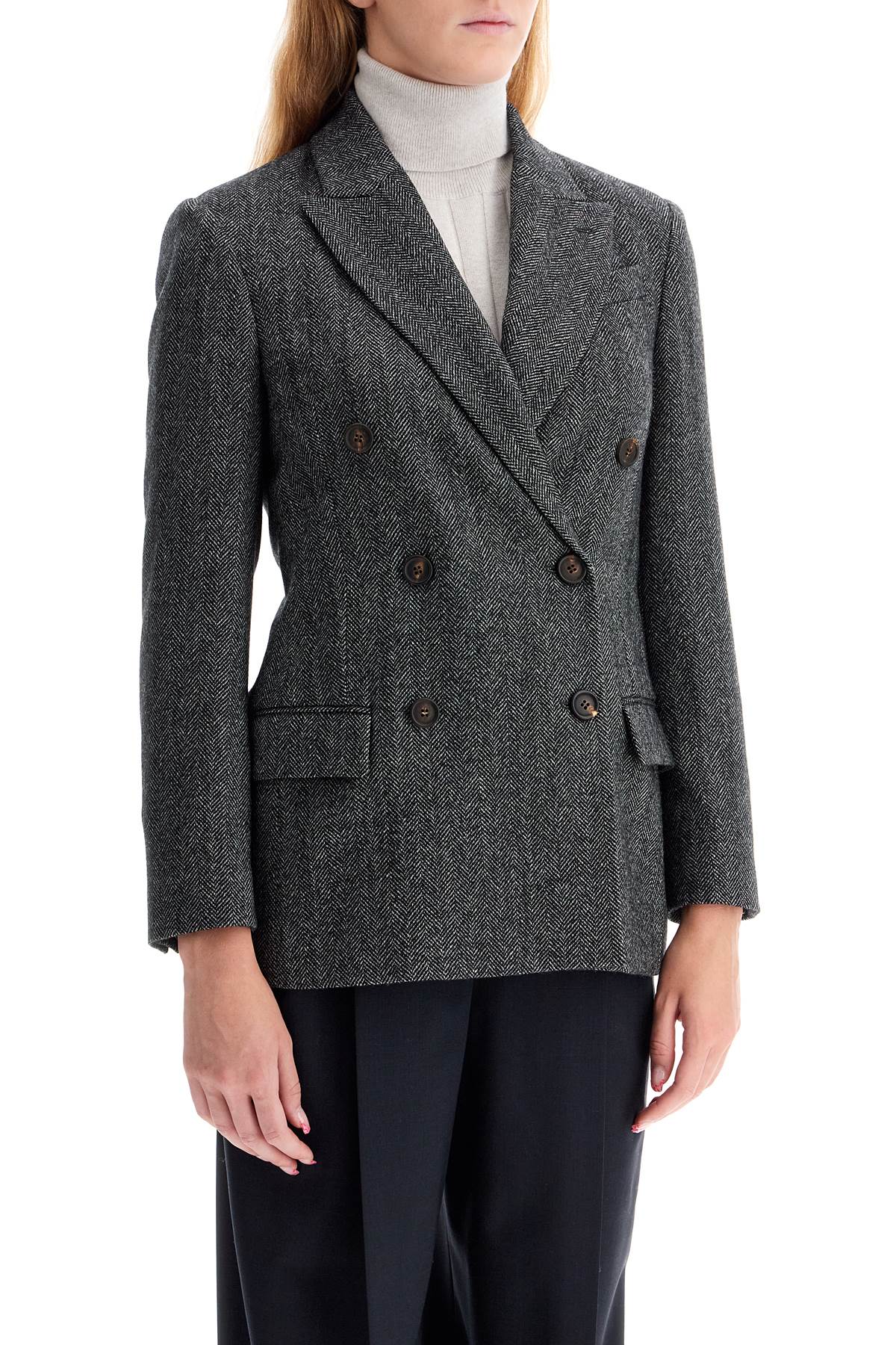 BRUNELLO CUCINELLI Women's Oversized Chevron Wool Carded Jacket