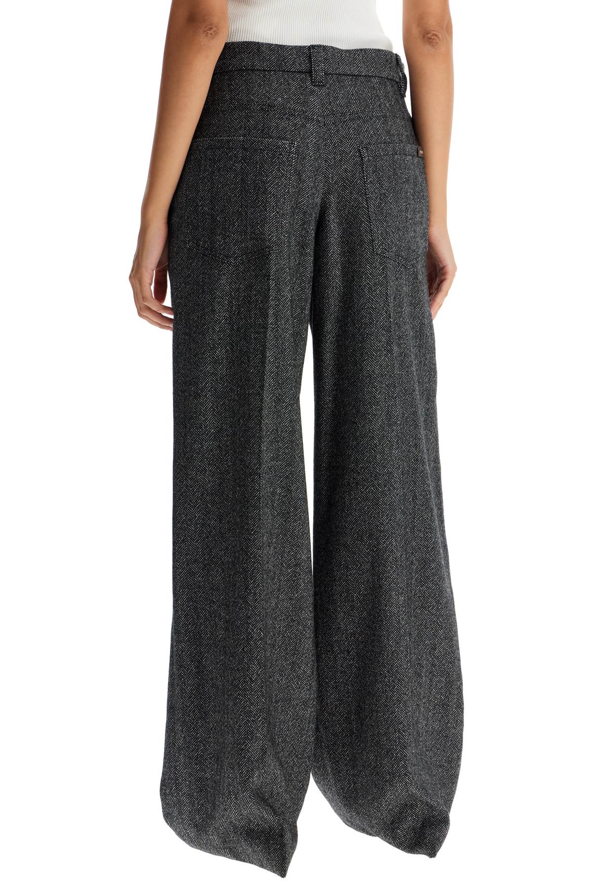 BRUNELLO CUCINELLI Loose Flared Chevron Trousers