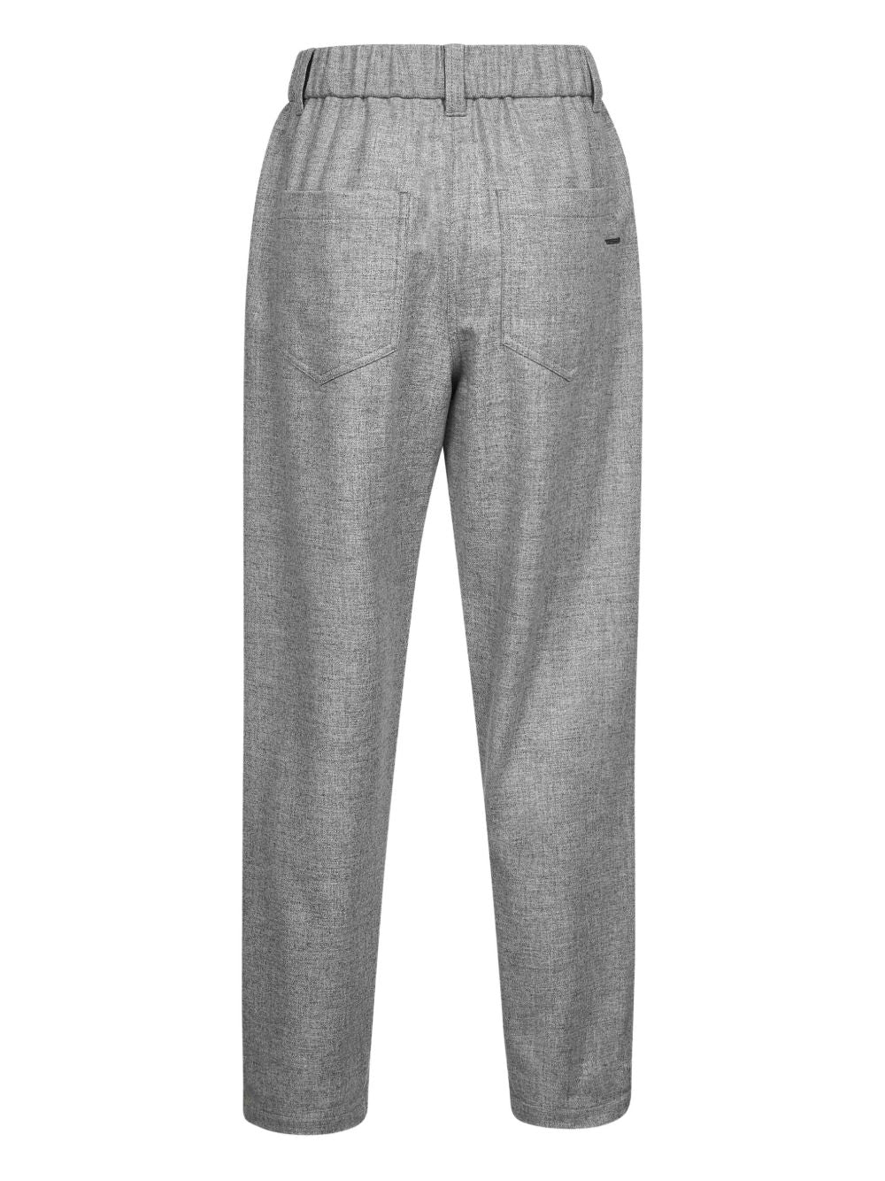 BRUNELLO CUCINELLI Wool Trousers with Elasticated Waistband and Five Pockets