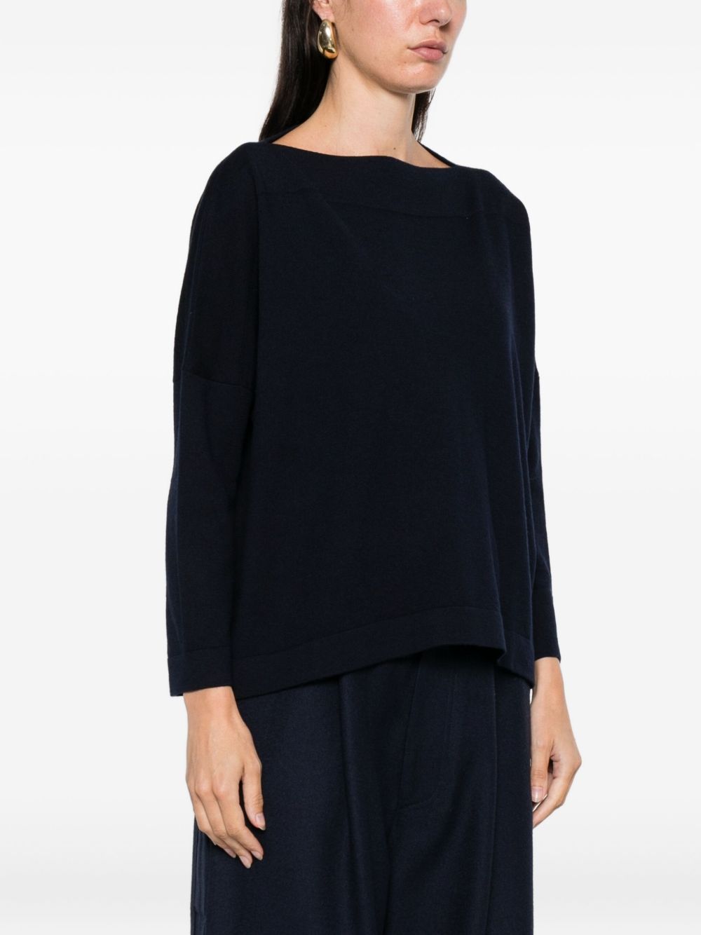 DANIELA GREGIS Boat Neck Sweater with Profiles