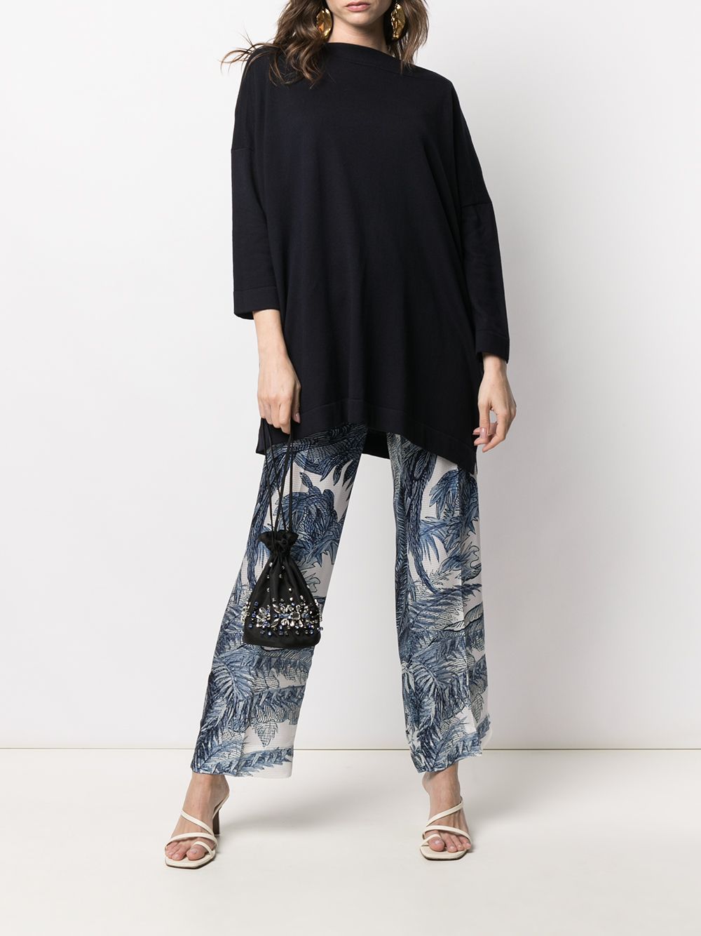 DANIELA GREGIS Cotton Boat-Neck Sweater with Flared Design - Women's