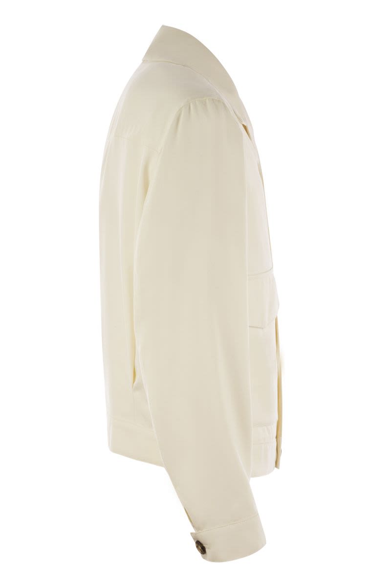 BRUNELLO CUCINELLI Silk Outerwear with Patch Pockets