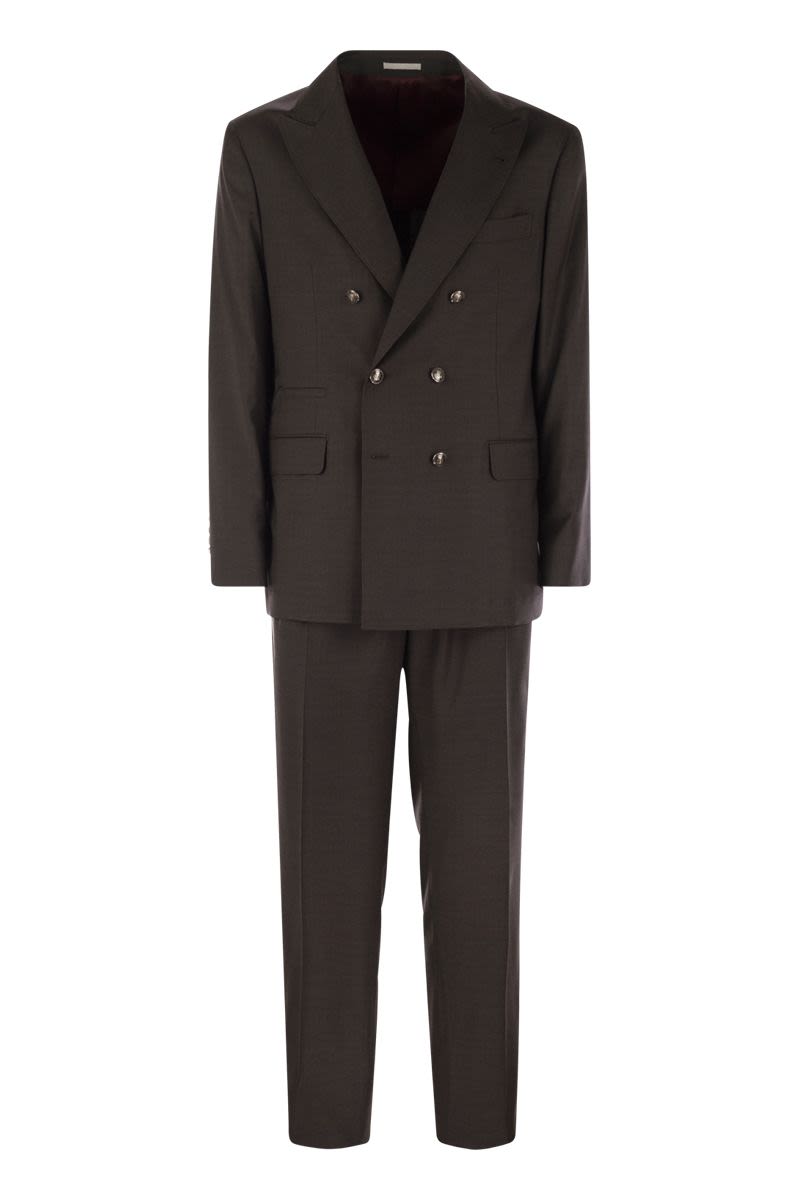 BRUNELLO CUCINELLI Deconstructed Leisure-Fit Suit Set with Chest and Half Jacket
