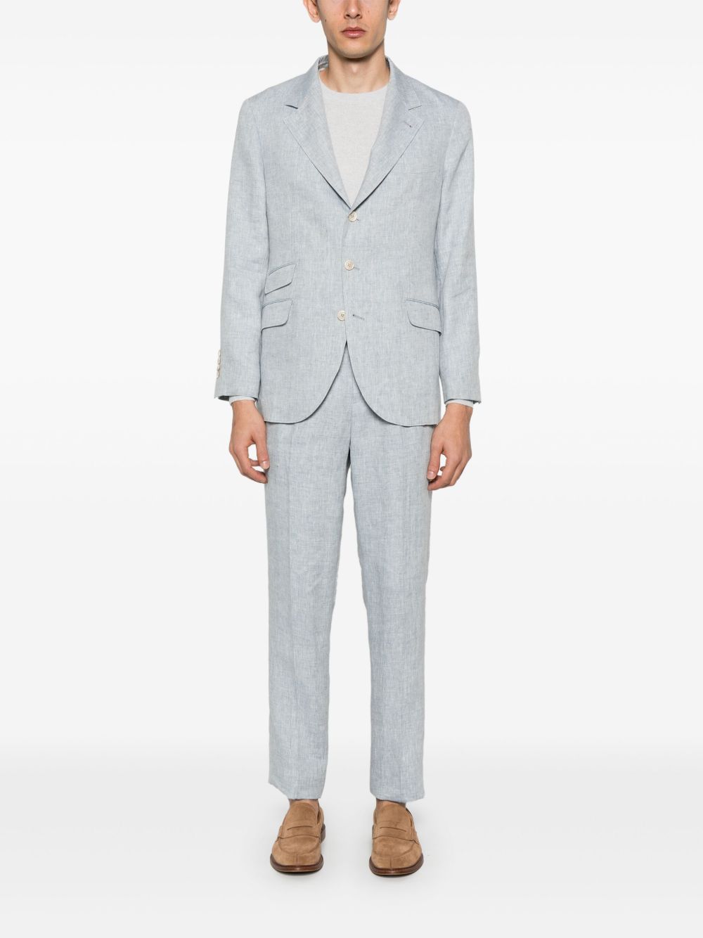 BRUNELLO CUCINELLI Linen Single-Breasted Suit