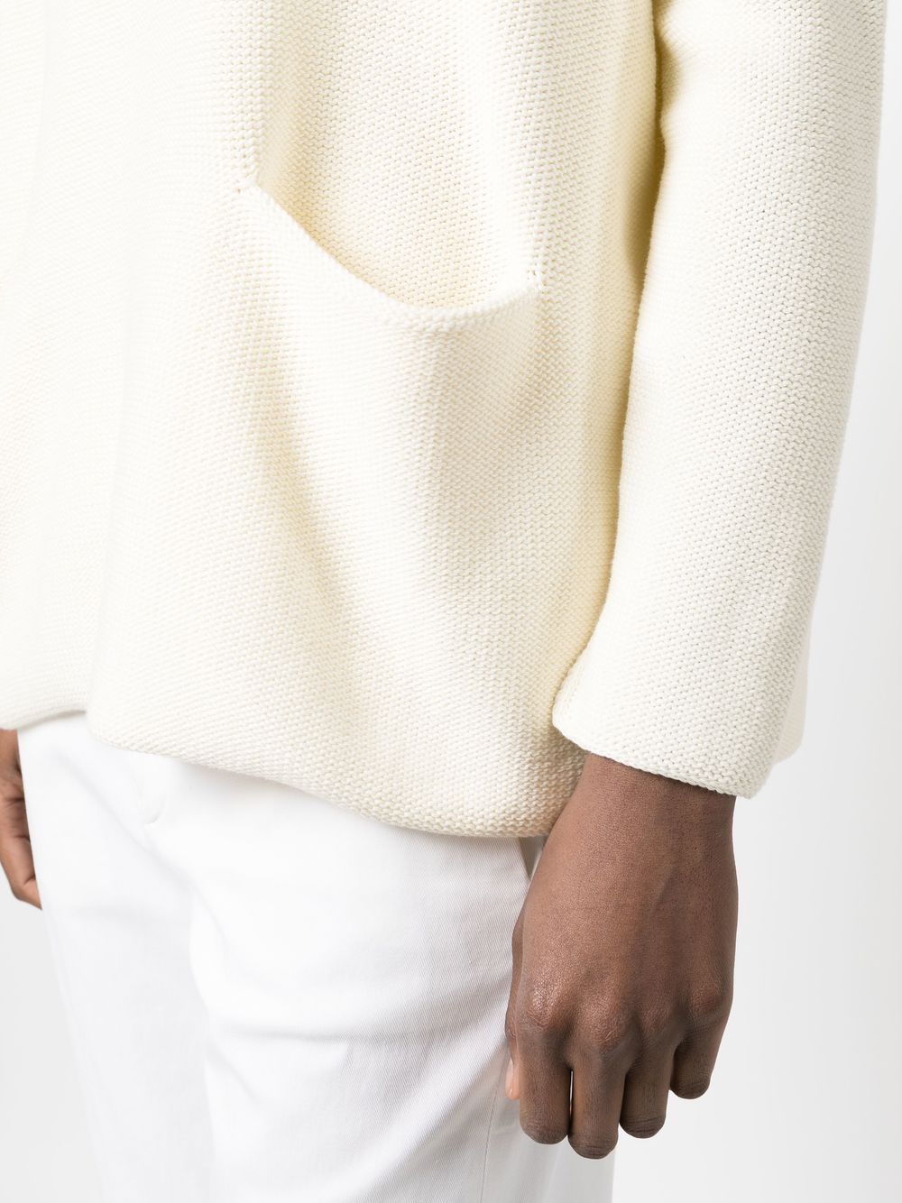 DANIELA GREGIS Cotton Boat Neck Sweater with Open Pockets