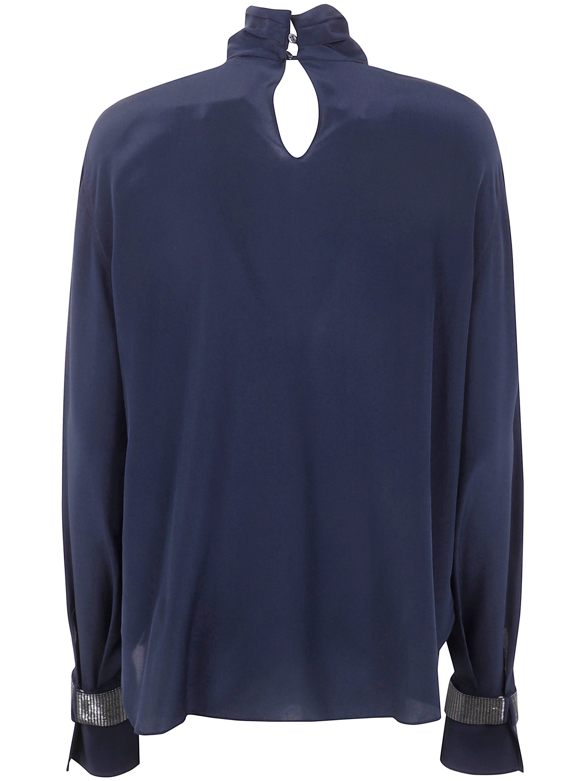 BRUNELLO CUCINELLI Silk Turtle Neck Blouse