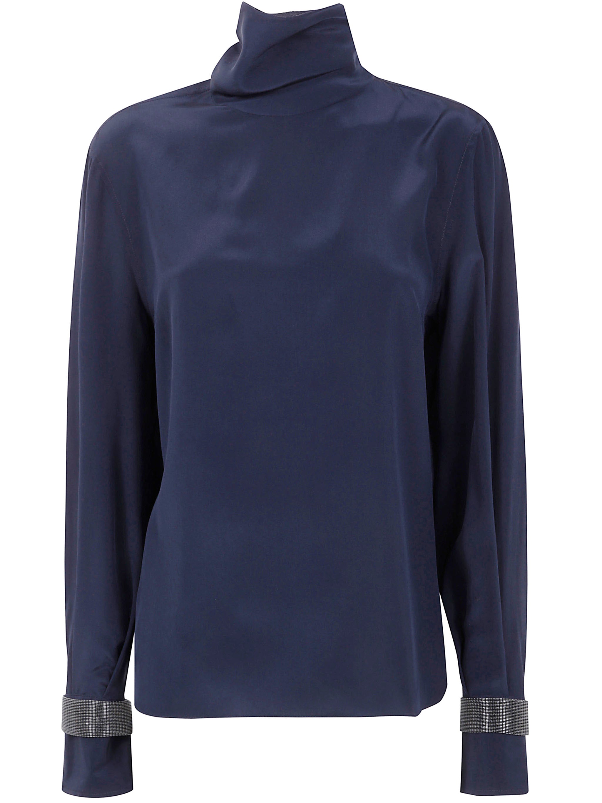 BRUNELLO CUCINELLI Silk Turtle Neck Blouse