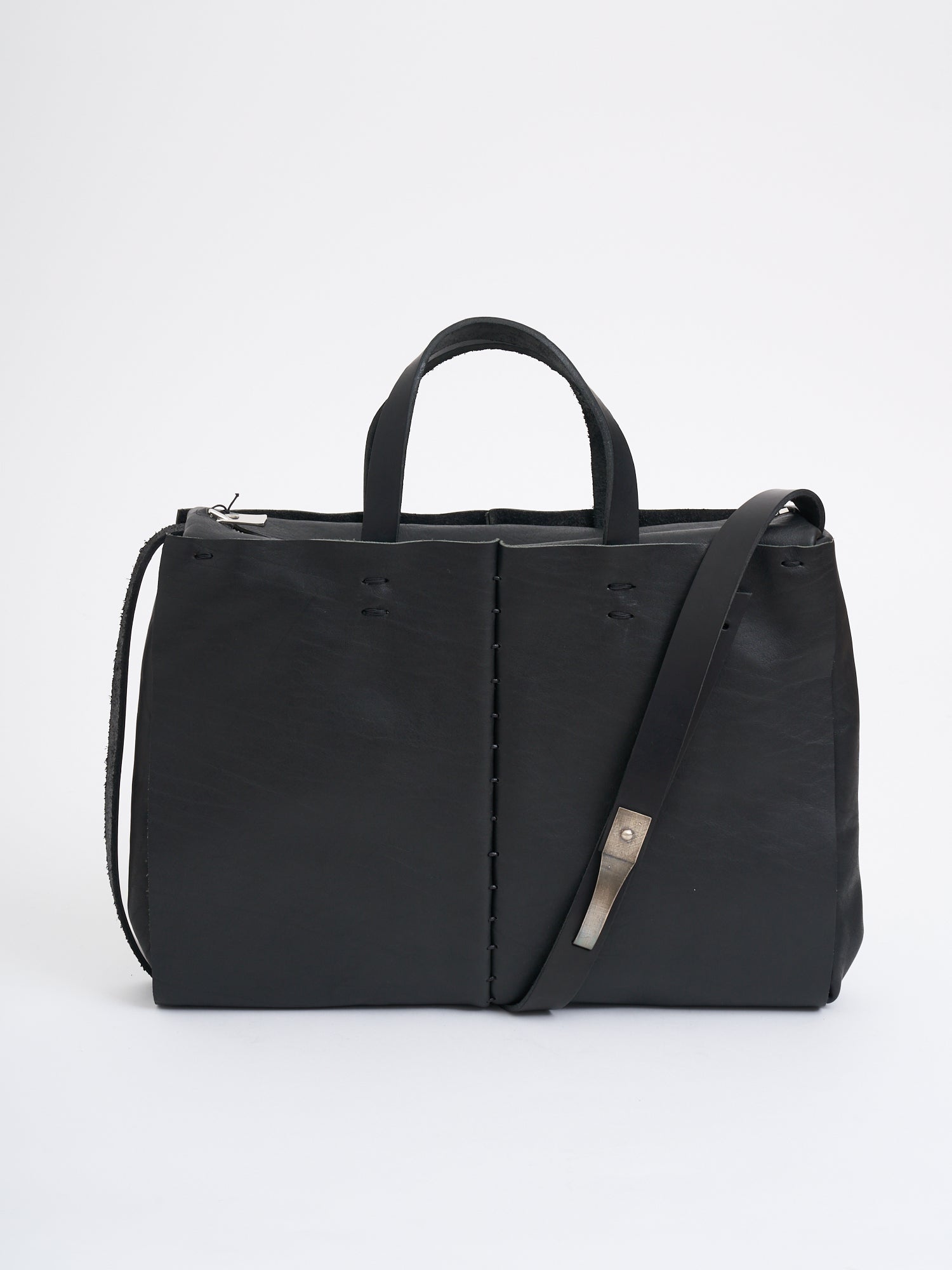 VALENTINA BANELLA Big Stitch Leather Handbag - 39 x 29 x 8 cm