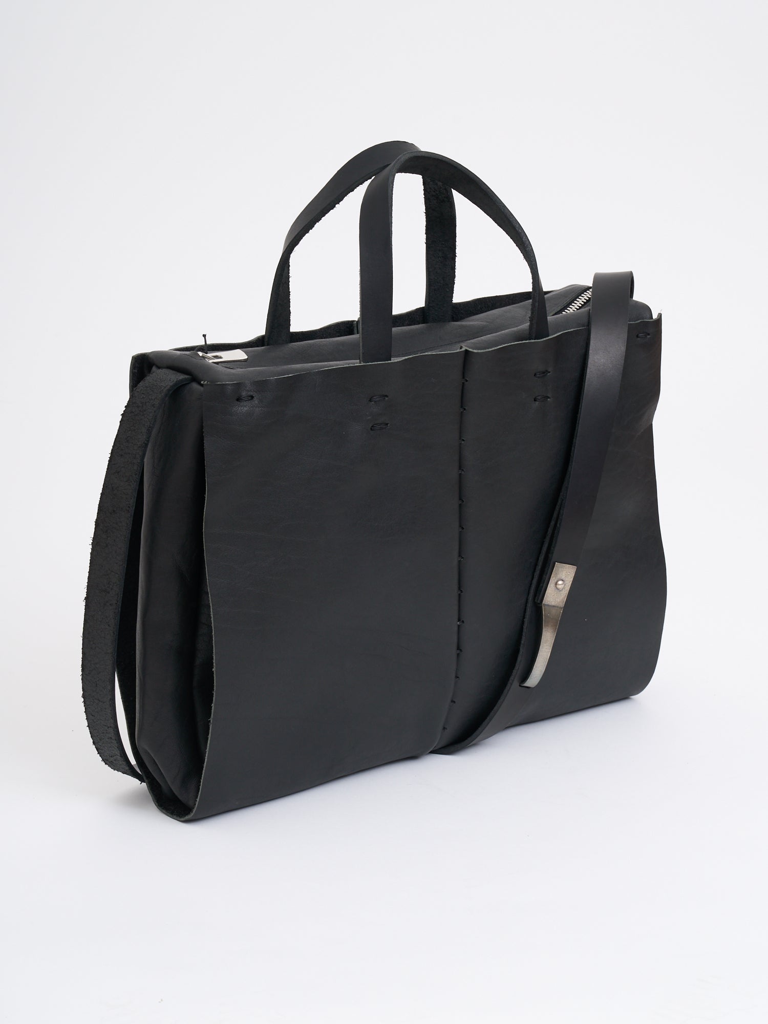 VALENTINA BANELLA Big Stitch Leather Handbag - 39 x 29 x 8 cm