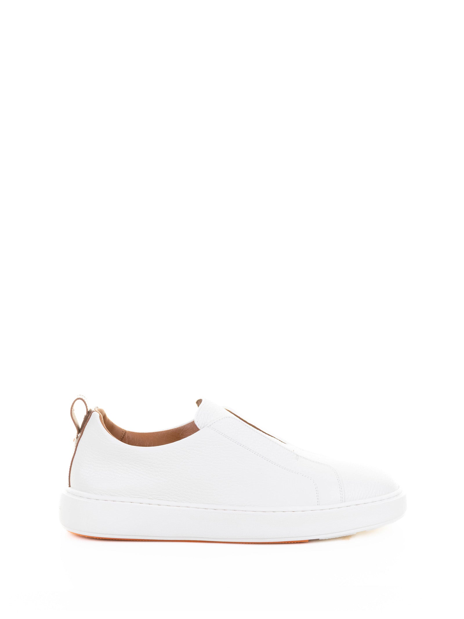 SANTONI Leather Slip-On Sneakers for Men