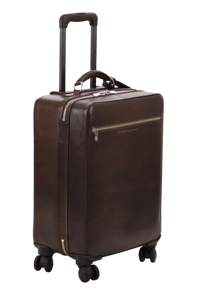 BRUNELLO CUCINELLI Elegant Calfskin Trolley Bag - 38x56x23 cm