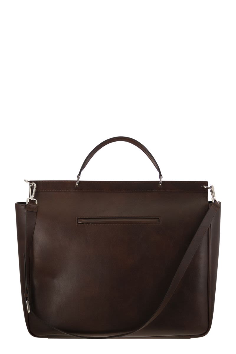 BRUNELLO CUCINELLI Casual Calfskin Briefcase - 47 x 41.5 x 19 cm