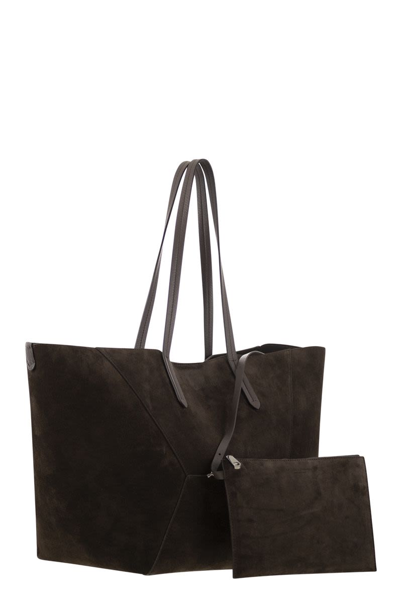 BRUNELLO CUCINELLI Mini Duo Suede Handbag with Jewellery - FW25