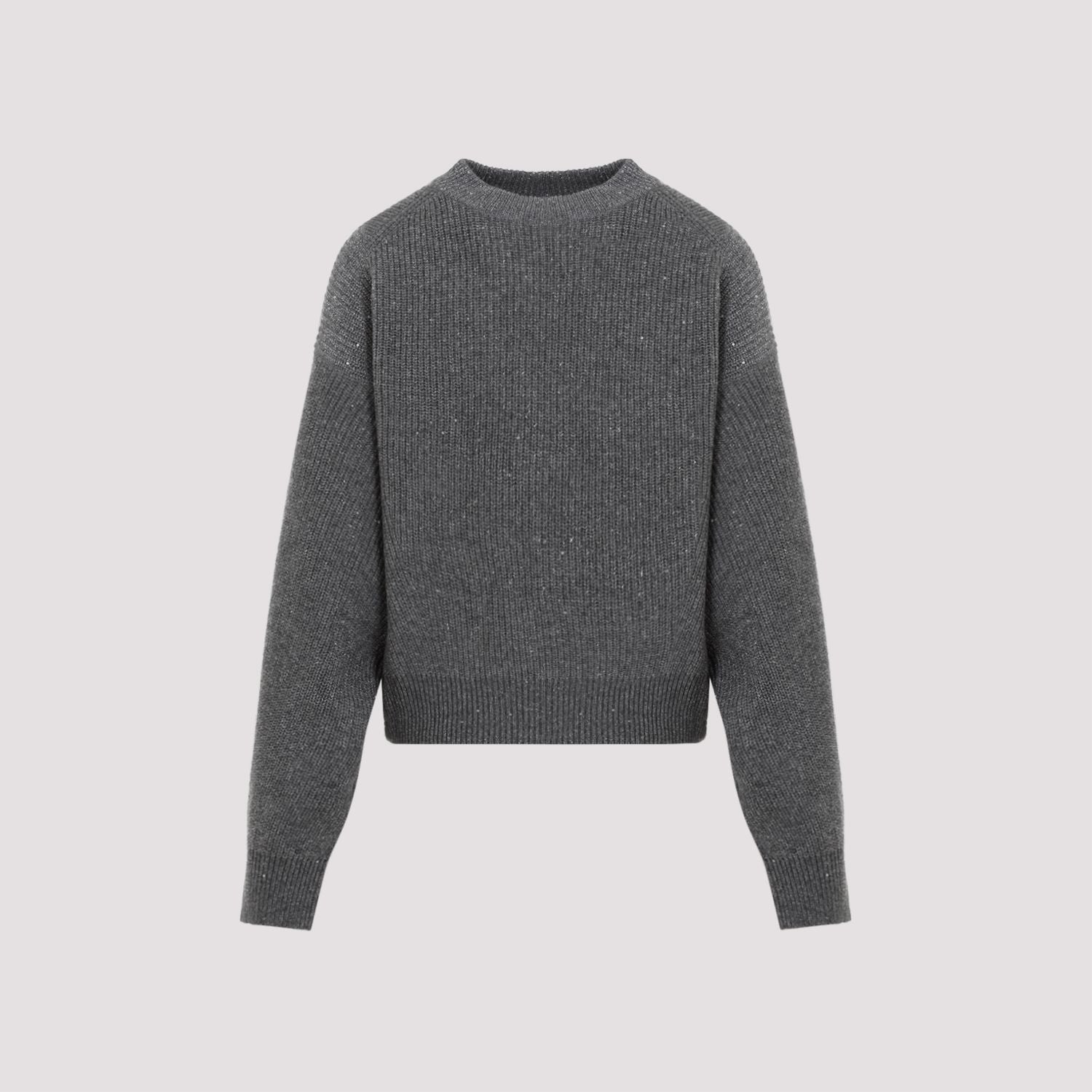 BRUNELLO CUCINELLI Dazzling Ribbed Crew-Neck Sweater in Cashmere and Wool