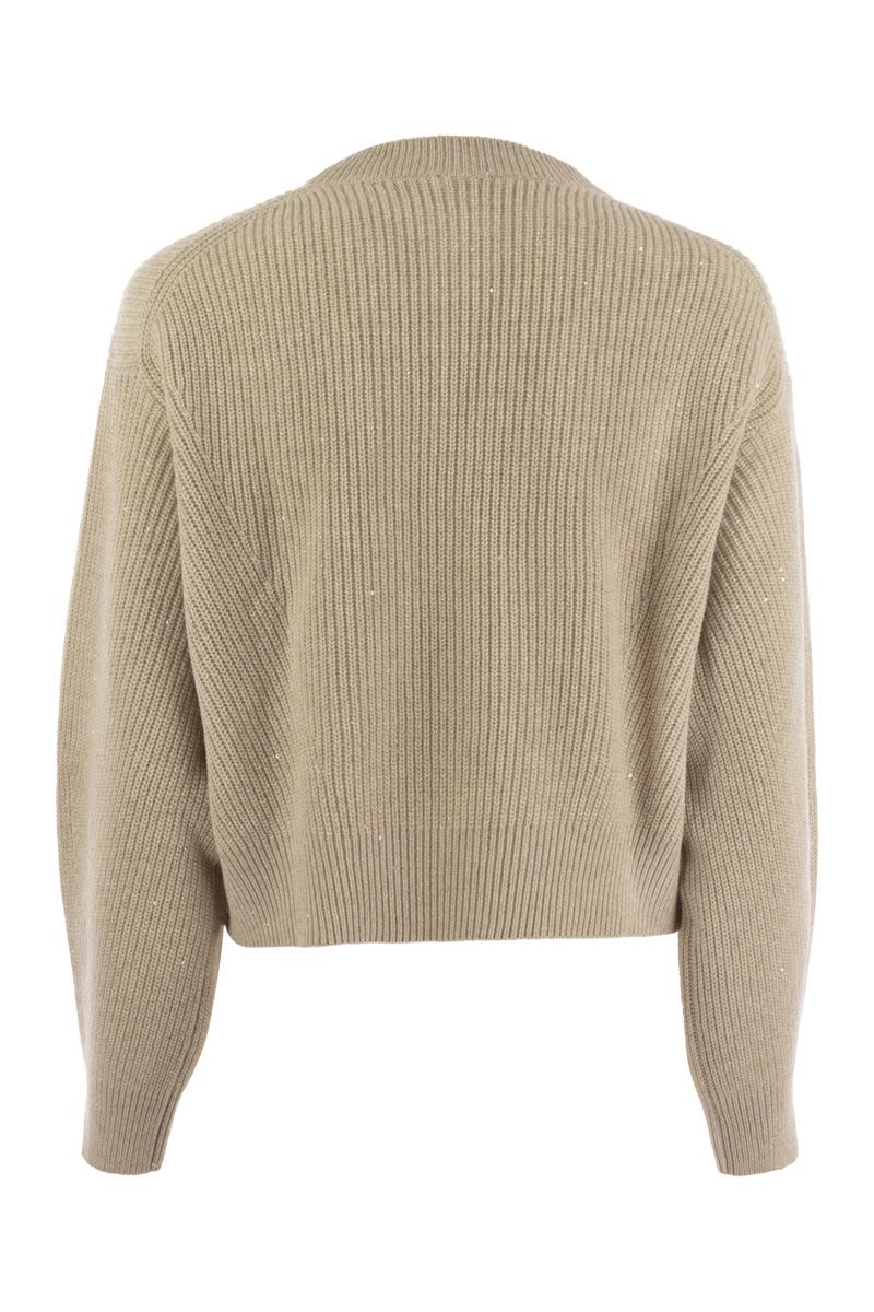 BRUNELLO CUCINELLI Dazzling Ribbed Cashmere and Wool Sweater