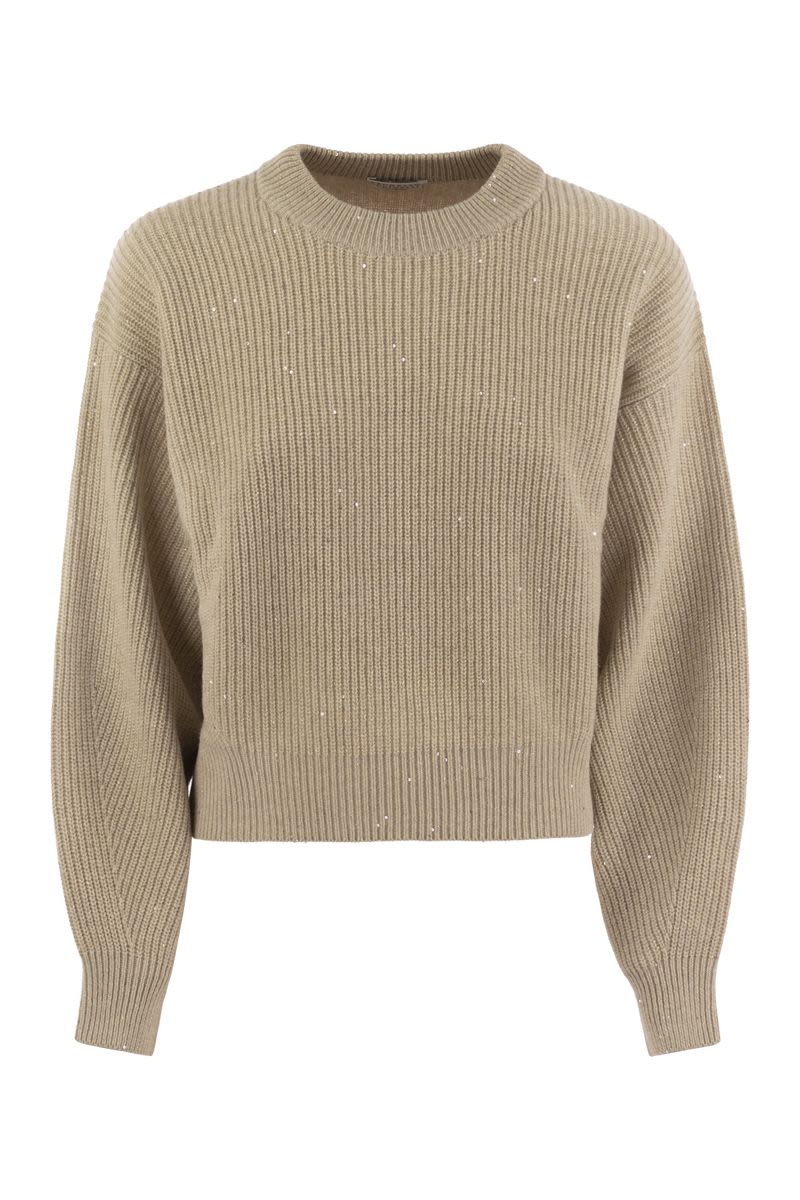 BRUNELLO CUCINELLI Dazzling Ribbed Cashmere and Wool Sweater