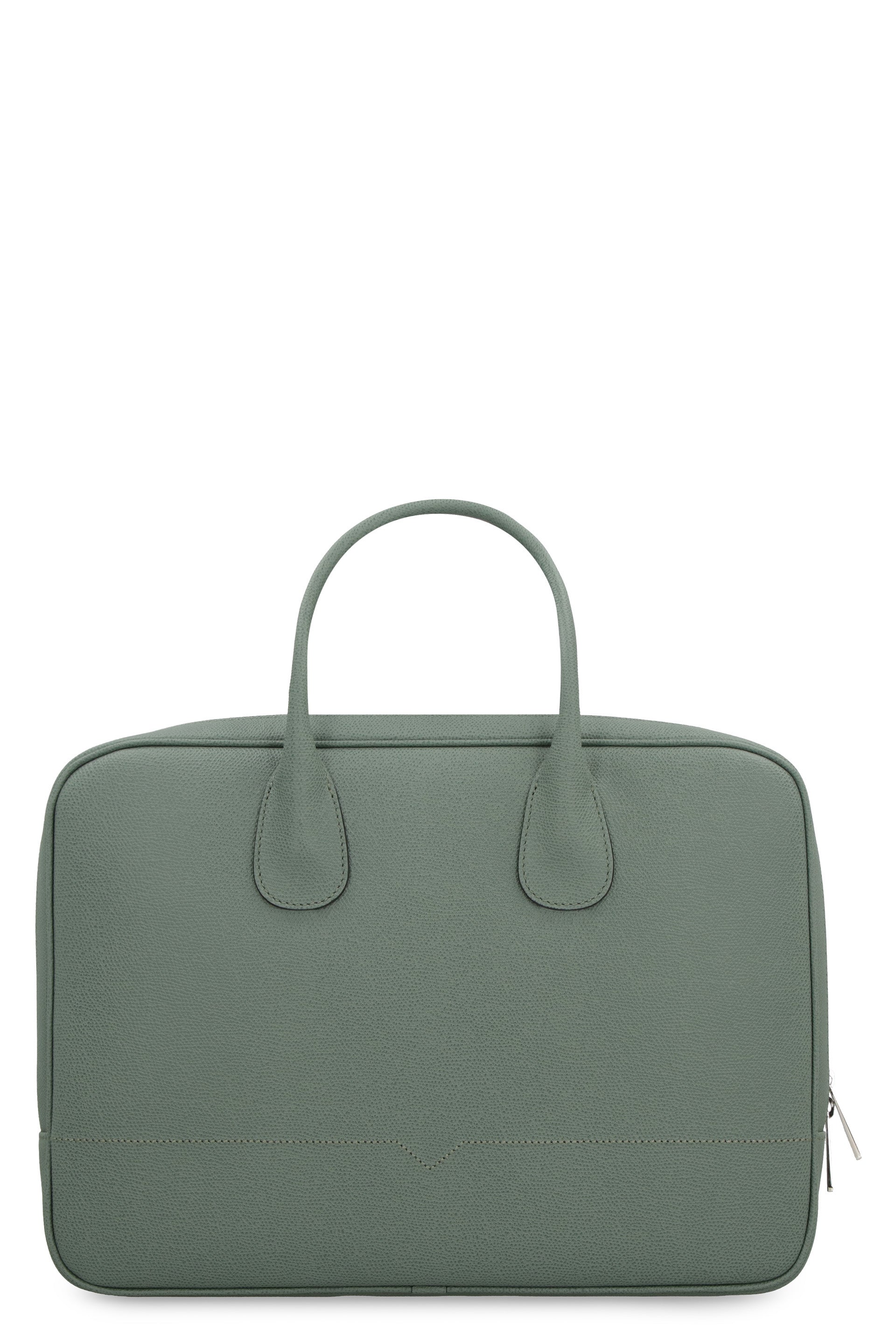 VALEXTRA Pebbled Calfskin Leather Briefcase 37cm