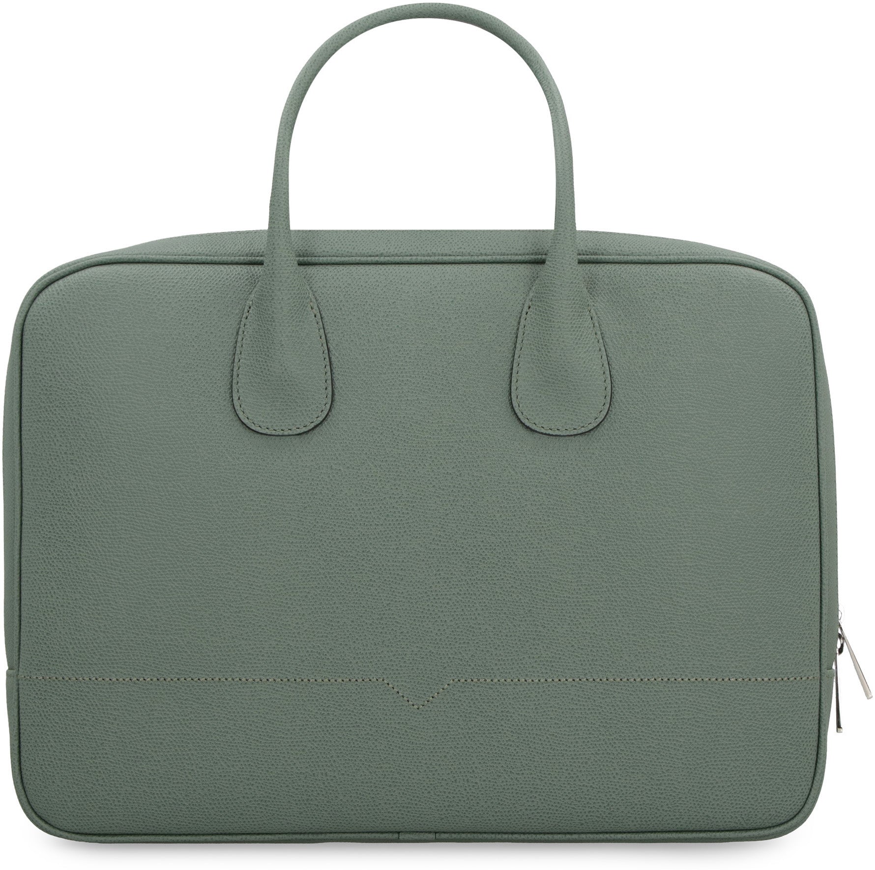 VALEXTRA Pebbled Calfskin Leather Briefcase 37cm