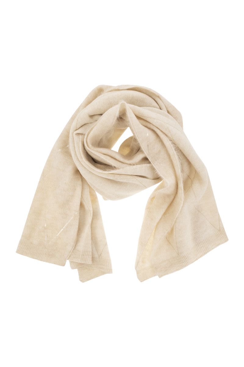 BRUNELLO CUCINELLI Luminous Scarf with Micro-Sequins 66 x 218 cm