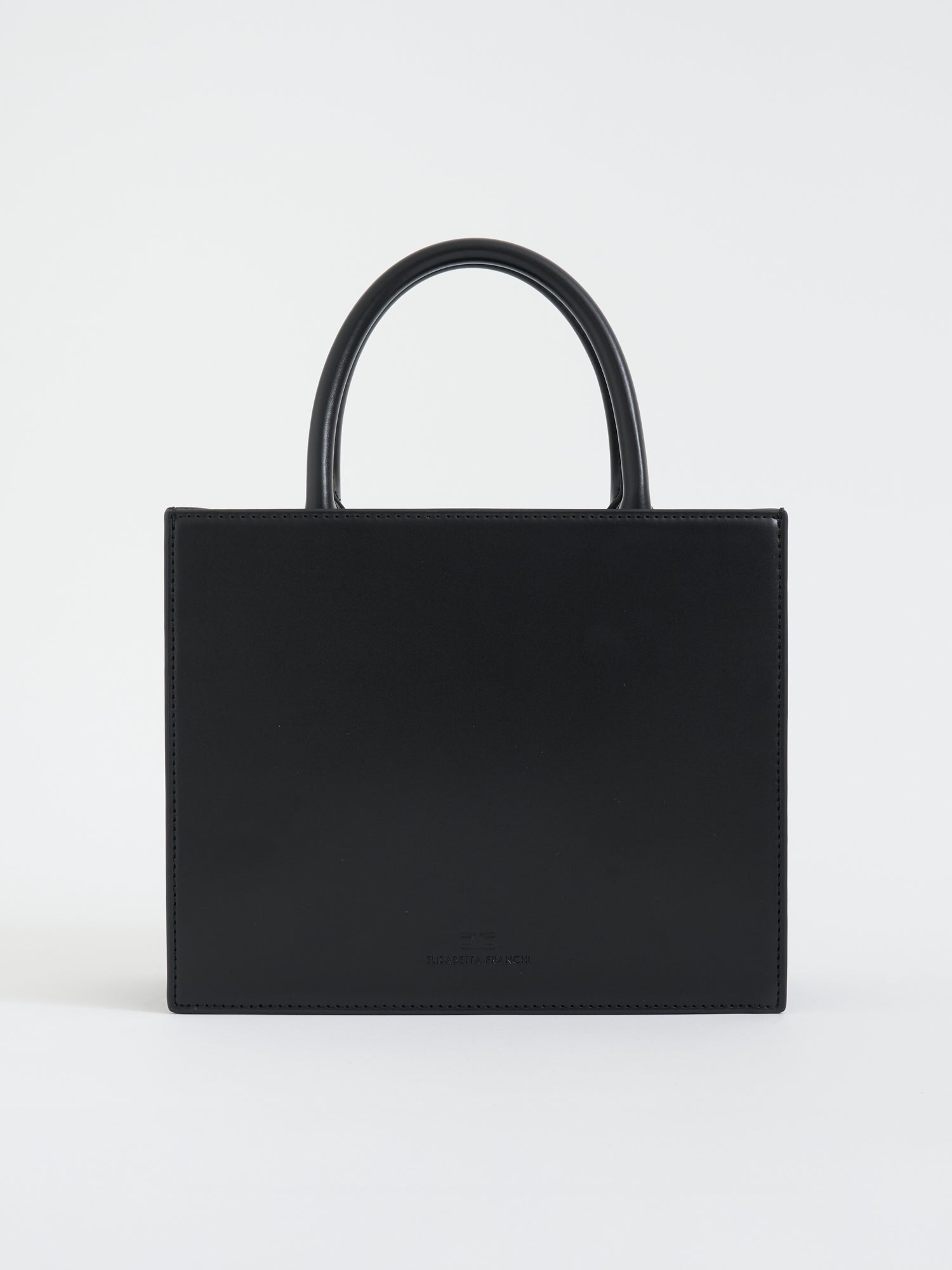 ELISABETTA FRANCHI Logo Tote Handbag with Tubular Handles - 12.5 x 16 x 7.5 cm