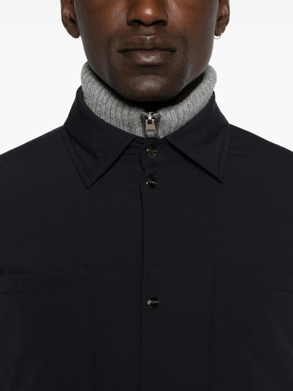 HERNO Buttoned Jacket with Knit Sleeves for Men