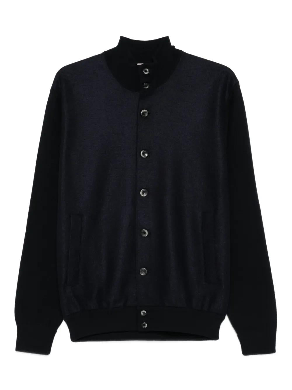 HERNO Midnight Blue Cotton Blend Cardigan for Men