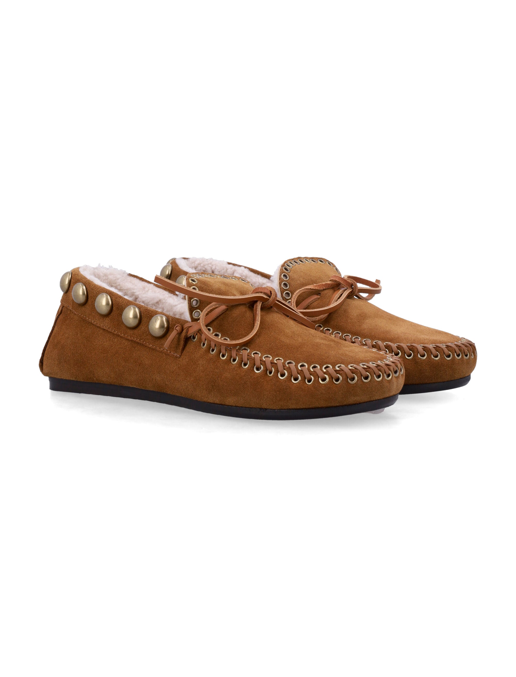 ISABEL MARANT Fitza Shearling Suede Loafers for Women