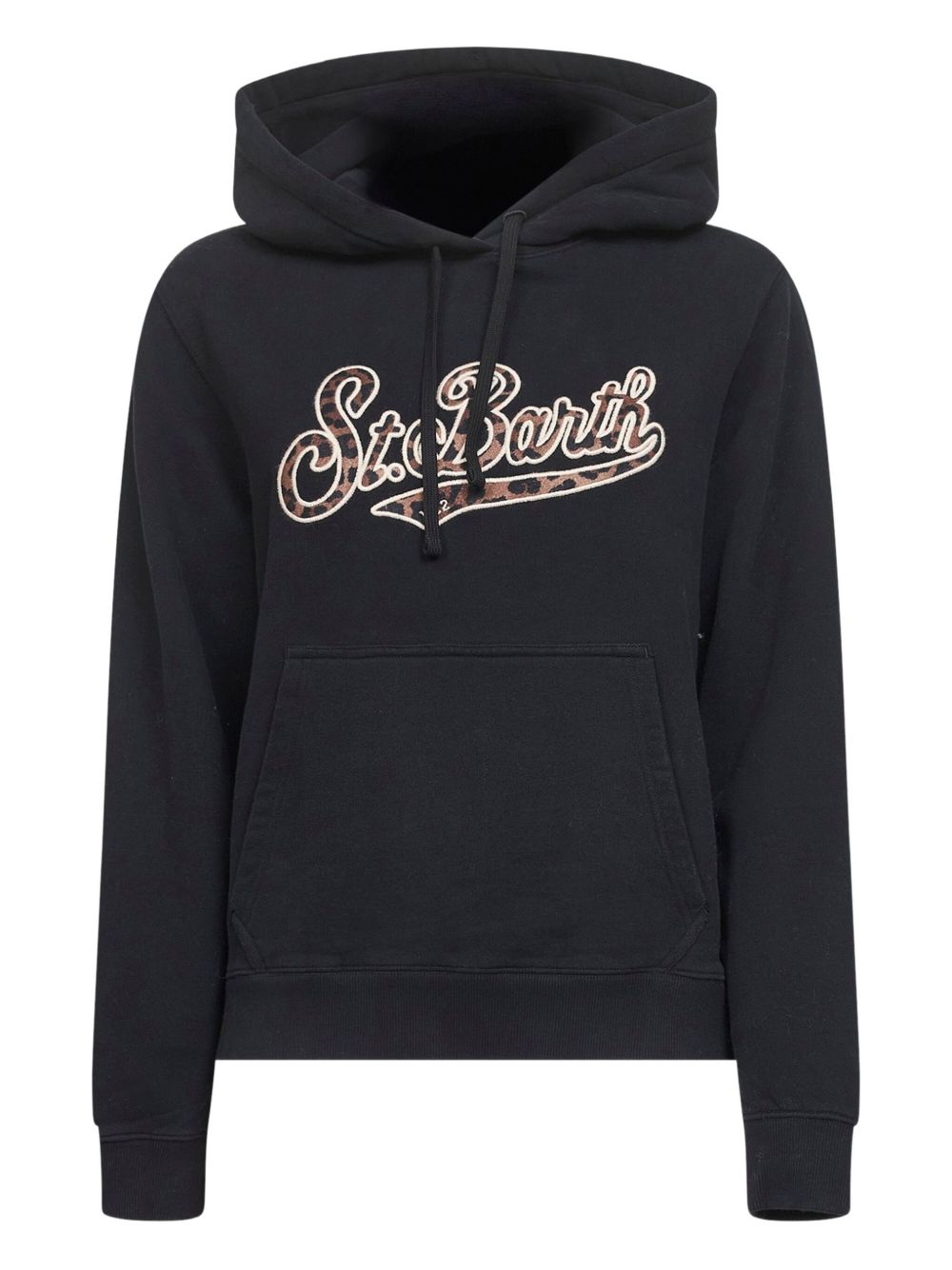 MC2 SAINT BARTH Leopard Logo Black Sweatshirt for Women - FW25
