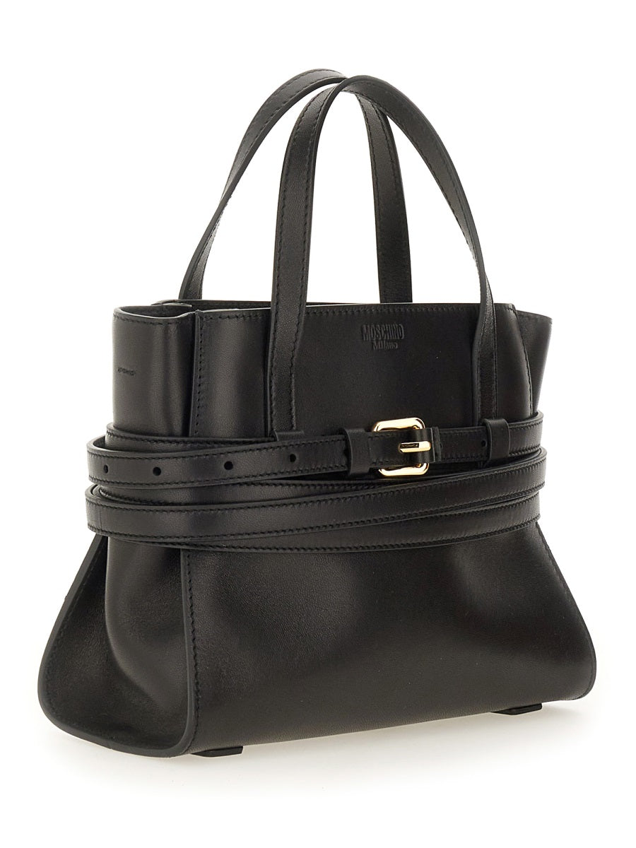 MOSCHINO COUTURE Mini Leather Handbag with Adjustable Strap