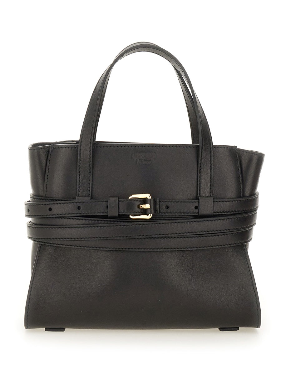 MOSCHINO COUTURE Mini Leather Handbag with Adjustable Strap