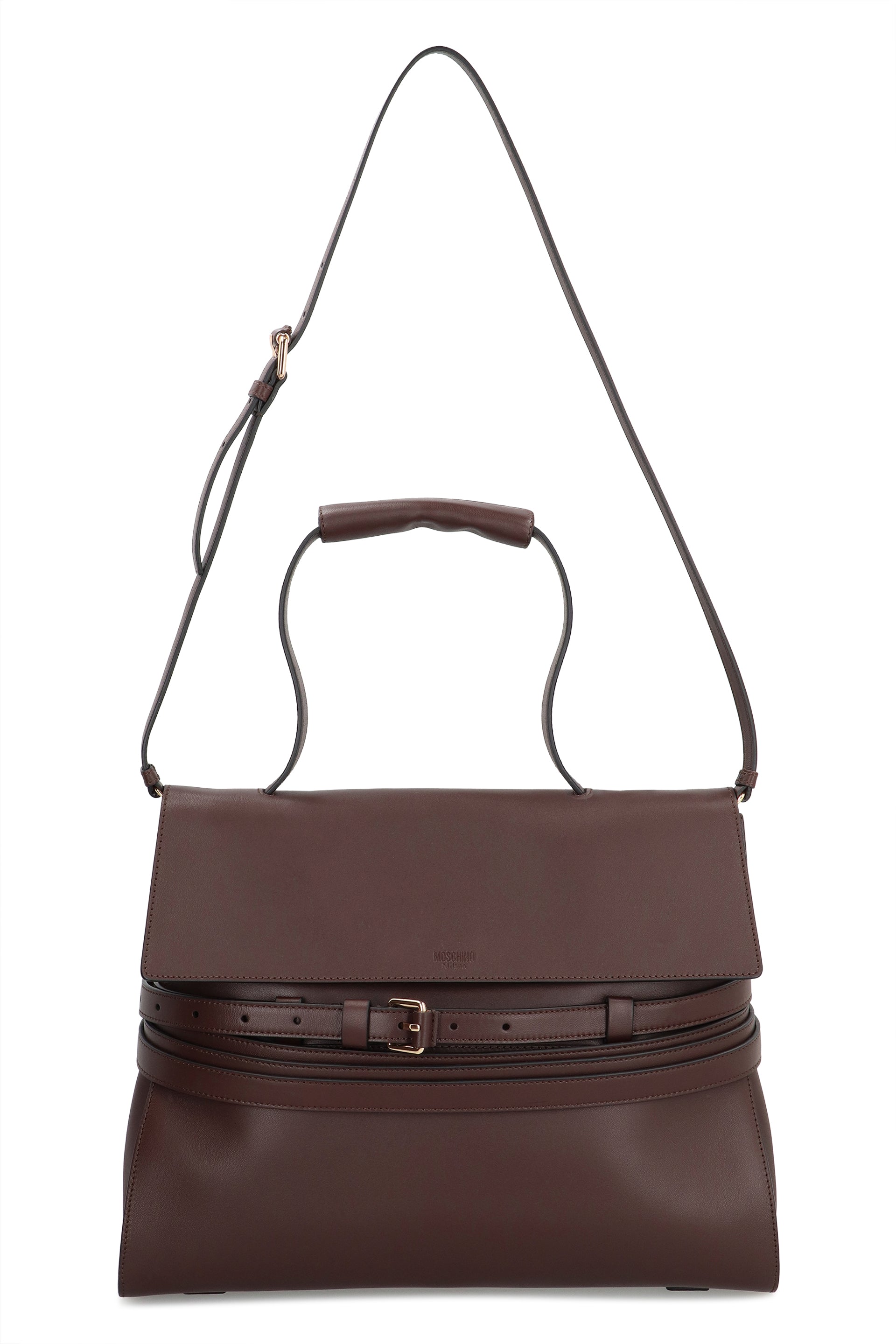 MOSCHINO COUTURE Leather Tie Me Handbag - 38 cm x 28 cm