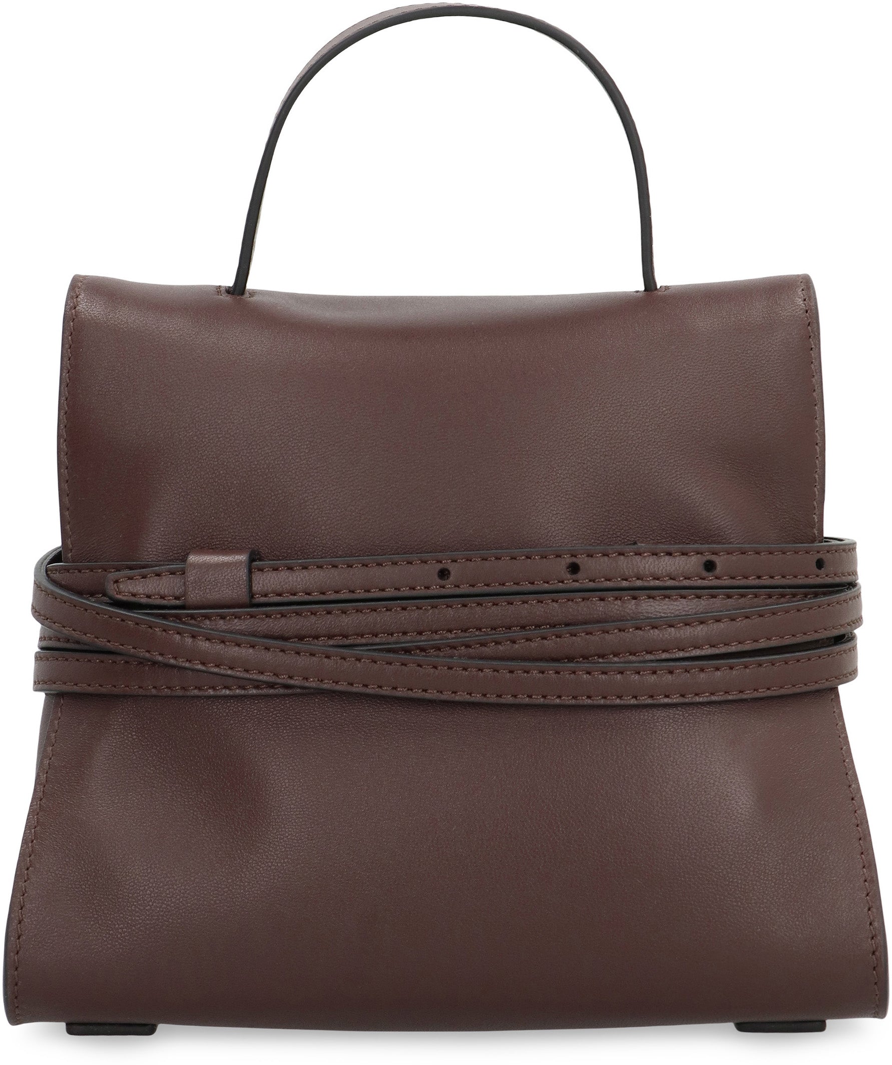 MOSCHINO COUTURE Mini Leather Handbag with Magnetic Flap Closure