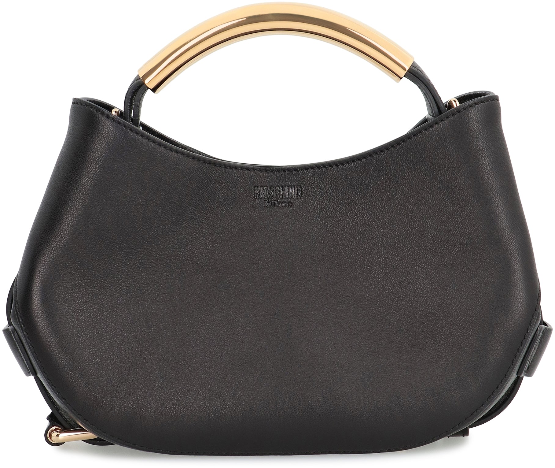 MOSCHINO COUTURE Mini Leather Handbag with Decorative Handle - FW25