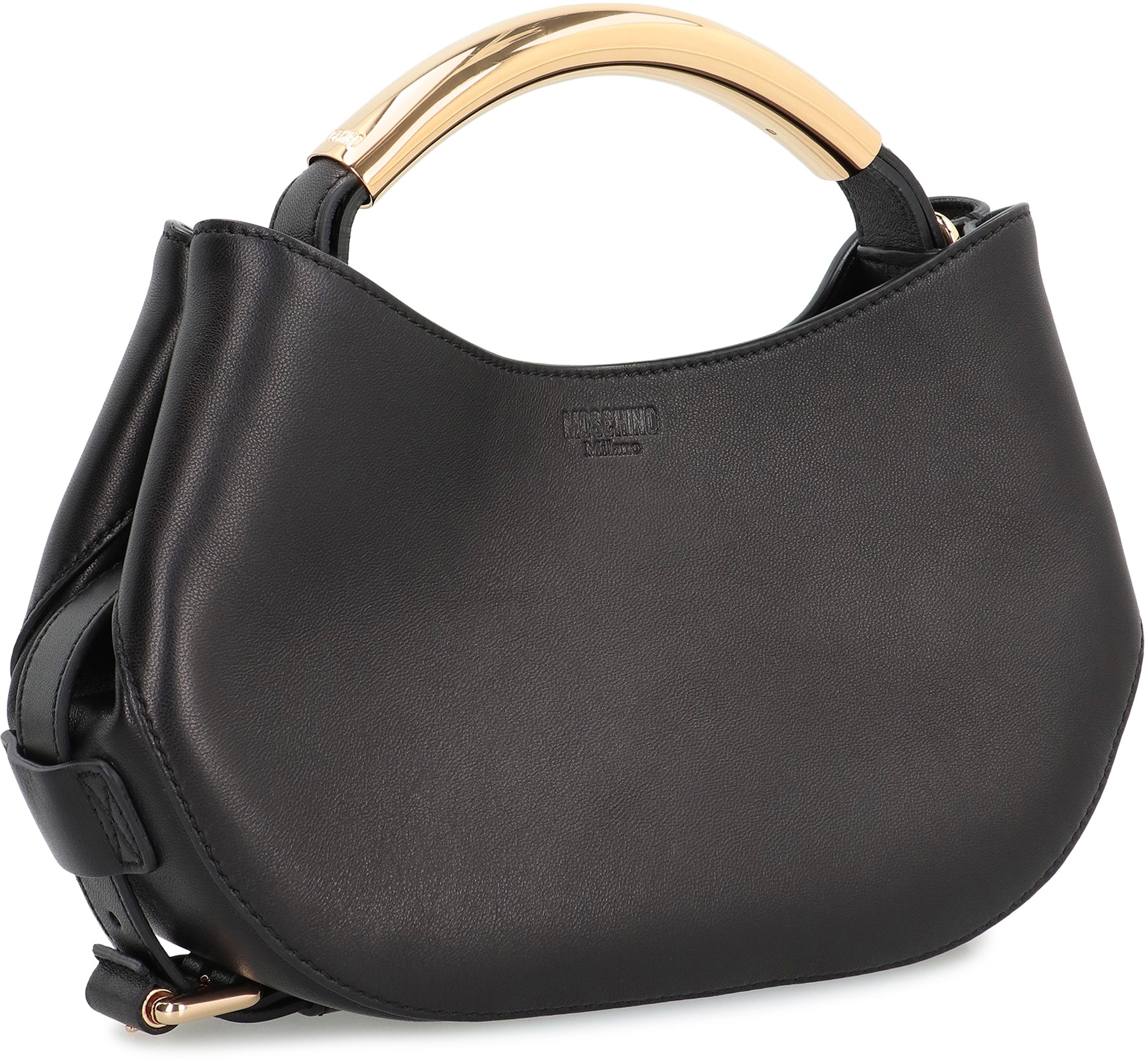 MOSCHINO COUTURE Mini Leather Handbag with Decorative Handle - FW25
